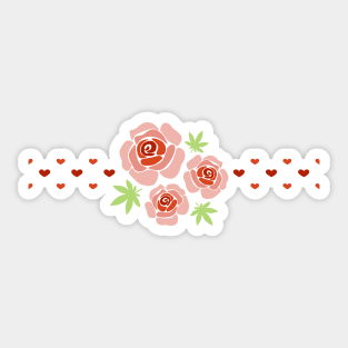 Valentines Roses and Weeds Sticker